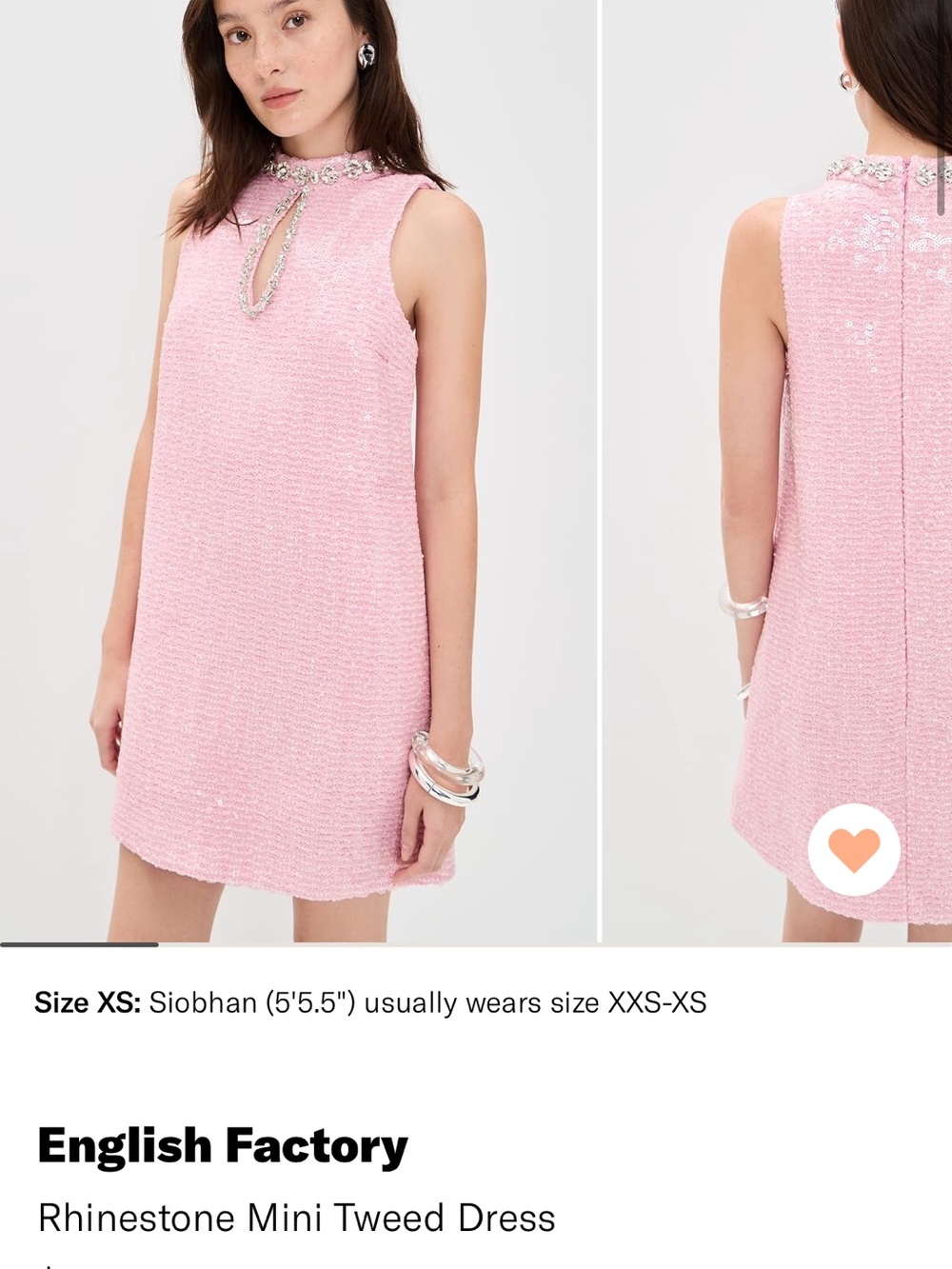 English Factory Rhinestone Mini Twead Dress
